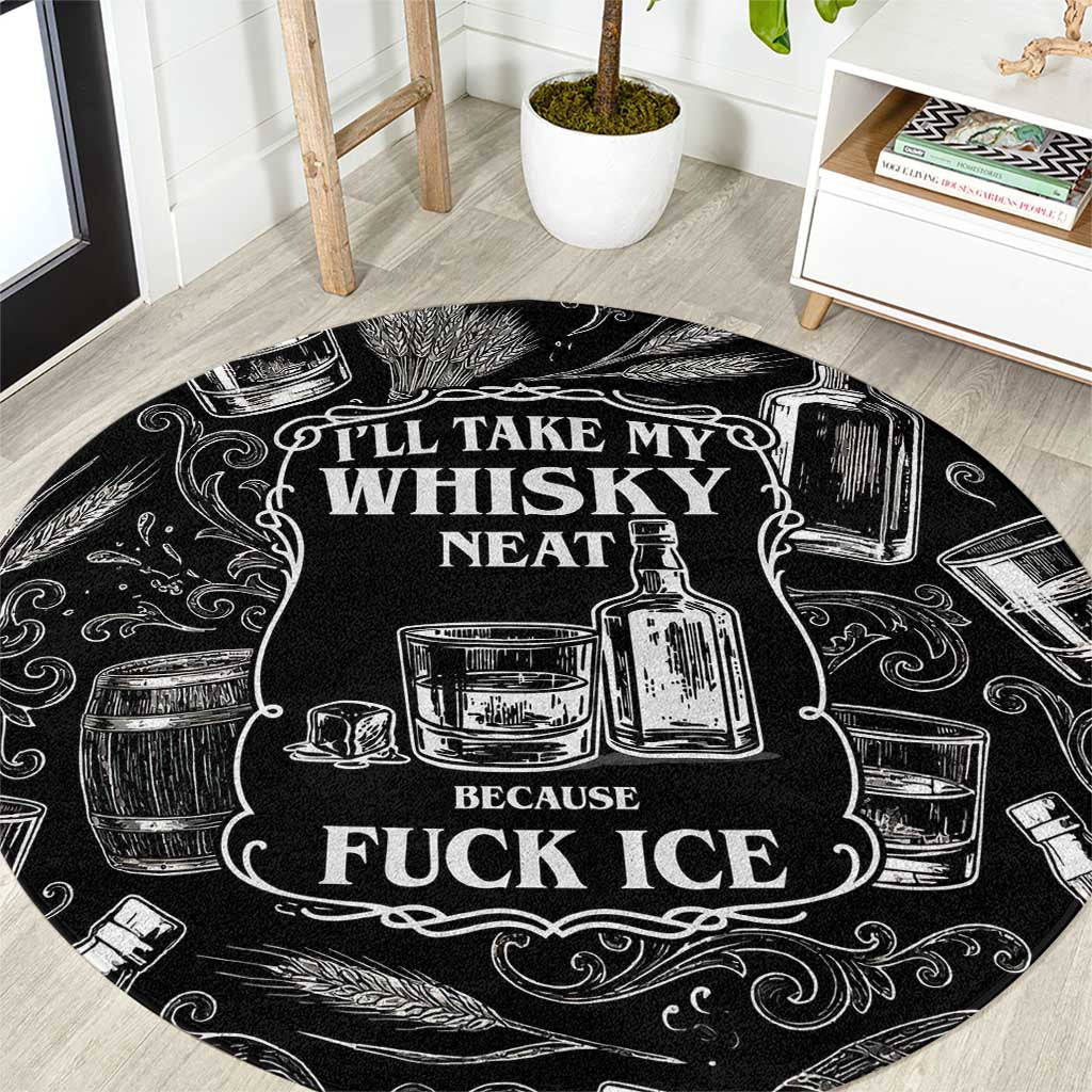 Whisky Neat Round Carpet Vintage Bold Statement Design