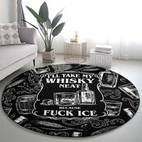 Whisky Neat Round Carpet Vintage Bold Statement Design