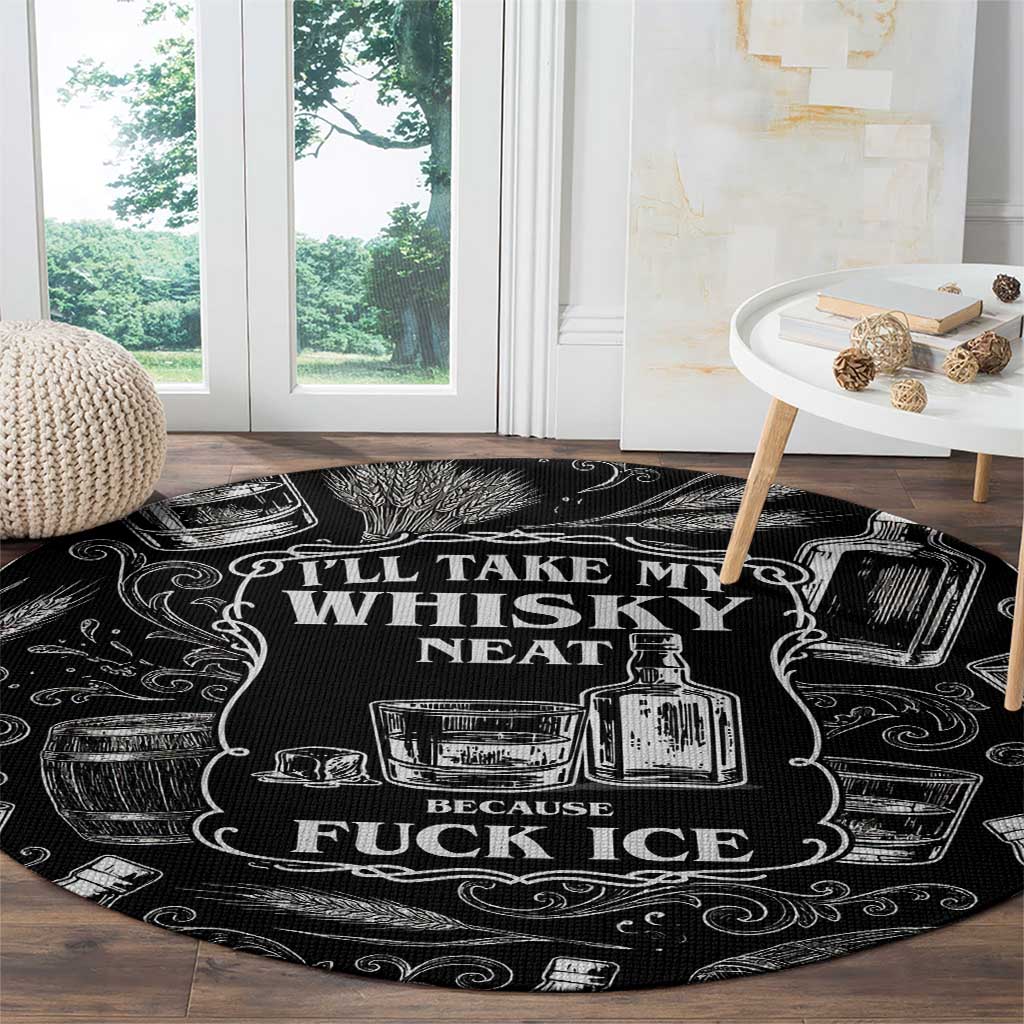 Whisky Neat Round Carpet Vintage Bold Statement Design