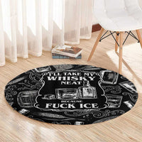 Whisky Neat Round Carpet Vintage Bold Statement Design