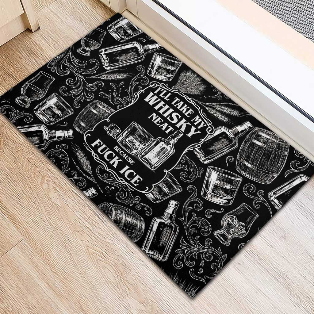 Whisky Neat Rubber Doormat Vintage Bold Statement Design