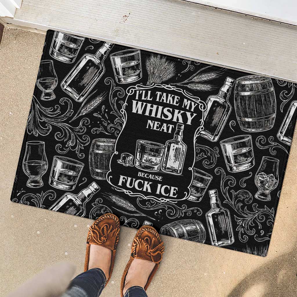 Whisky Neat Rubber Doormat Vintage Bold Statement Design