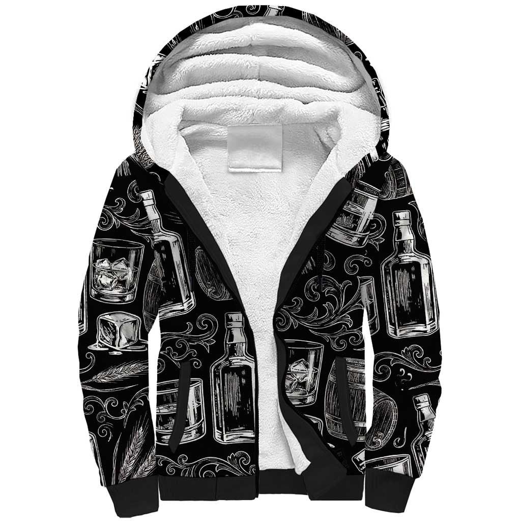 Whisky Neat Sherpa Hoodie Vintage Bold Statement Design