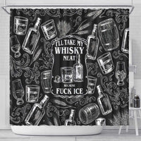 Whisky Neat Shower Curtain Vintage Bold Statement Design