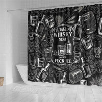 Whisky Neat Shower Curtain Vintage Bold Statement Design