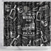 Whisky Neat Shower Curtain Vintage Bold Statement Design