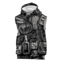 Whisky Neat Sleeveless Zip Hoodie Vintage Bold Statement Design