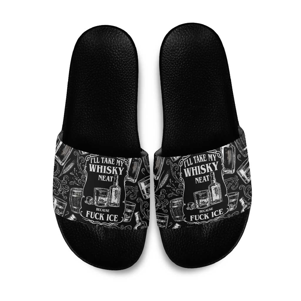 Whisky Neat Slide Sandals Vintage Bold Statement Design