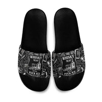 Whisky Neat Slide Sandals Vintage Bold Statement Design