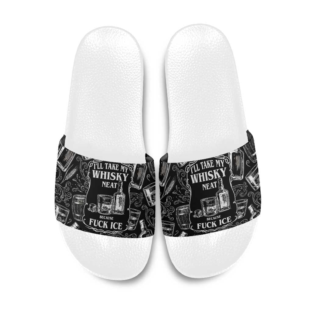 Whisky Neat Slide Sandals Vintage Bold Statement Design