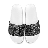 Whisky Neat Slide Sandals Vintage Bold Statement Design