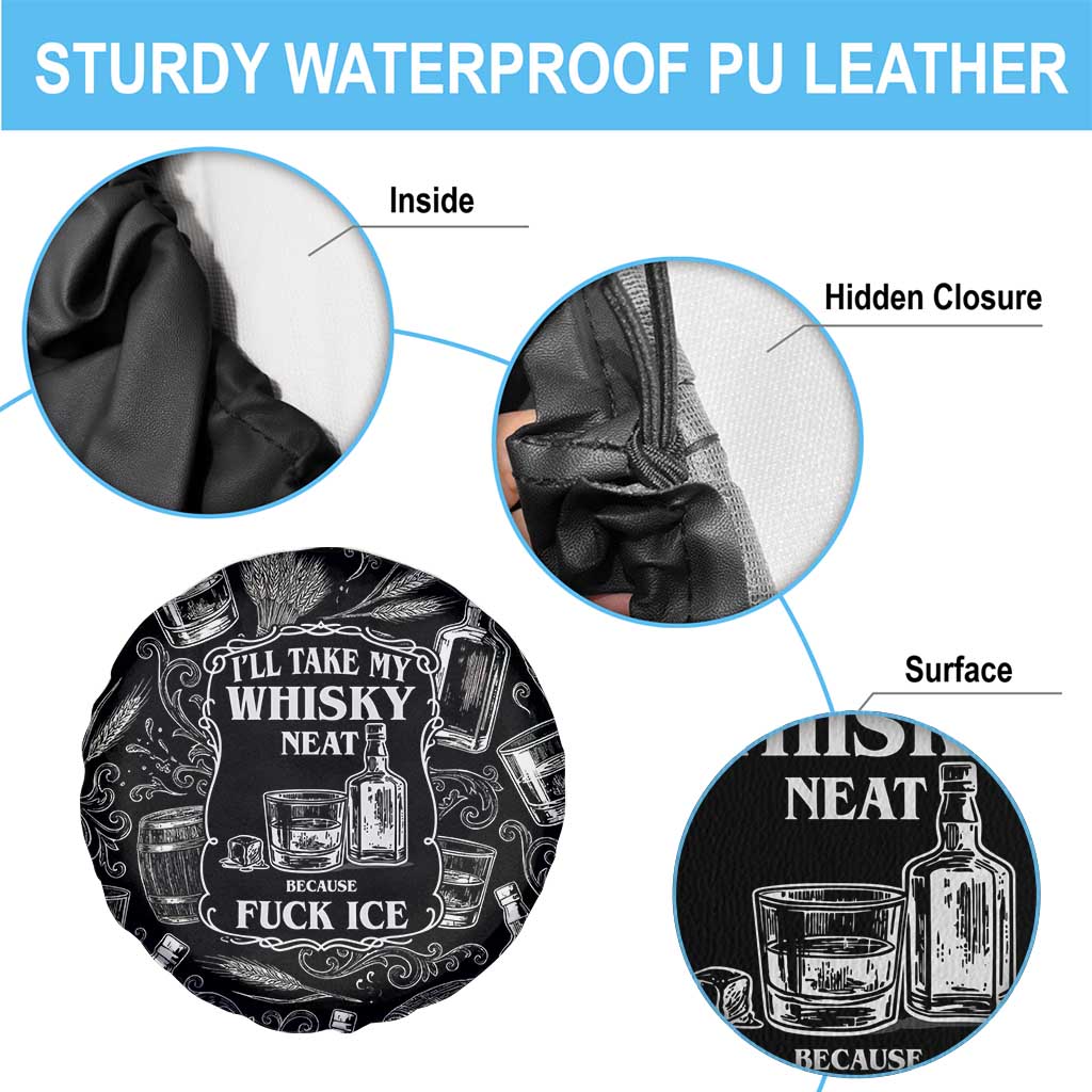 Whisky Neat Spare Tire Cover Vintage Bold Statement Design