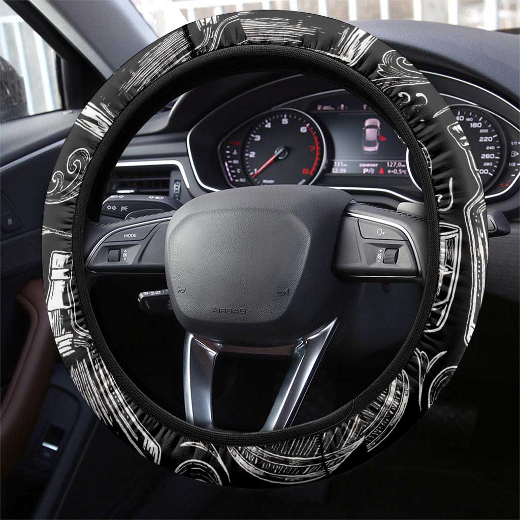Whisky Neat Steering Wheel Cover Vintage Bold Statement Design
