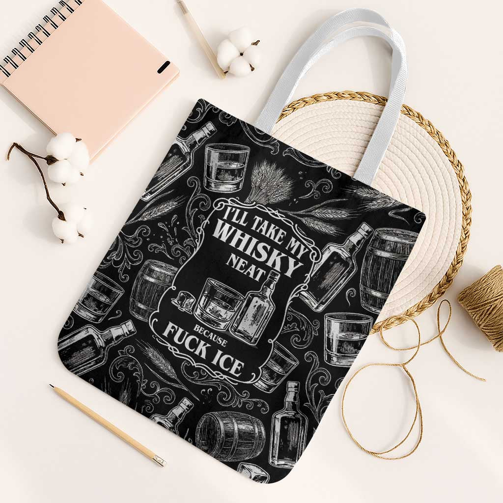 Whisky Neat Tote Bag Vintage Bold Statement Design