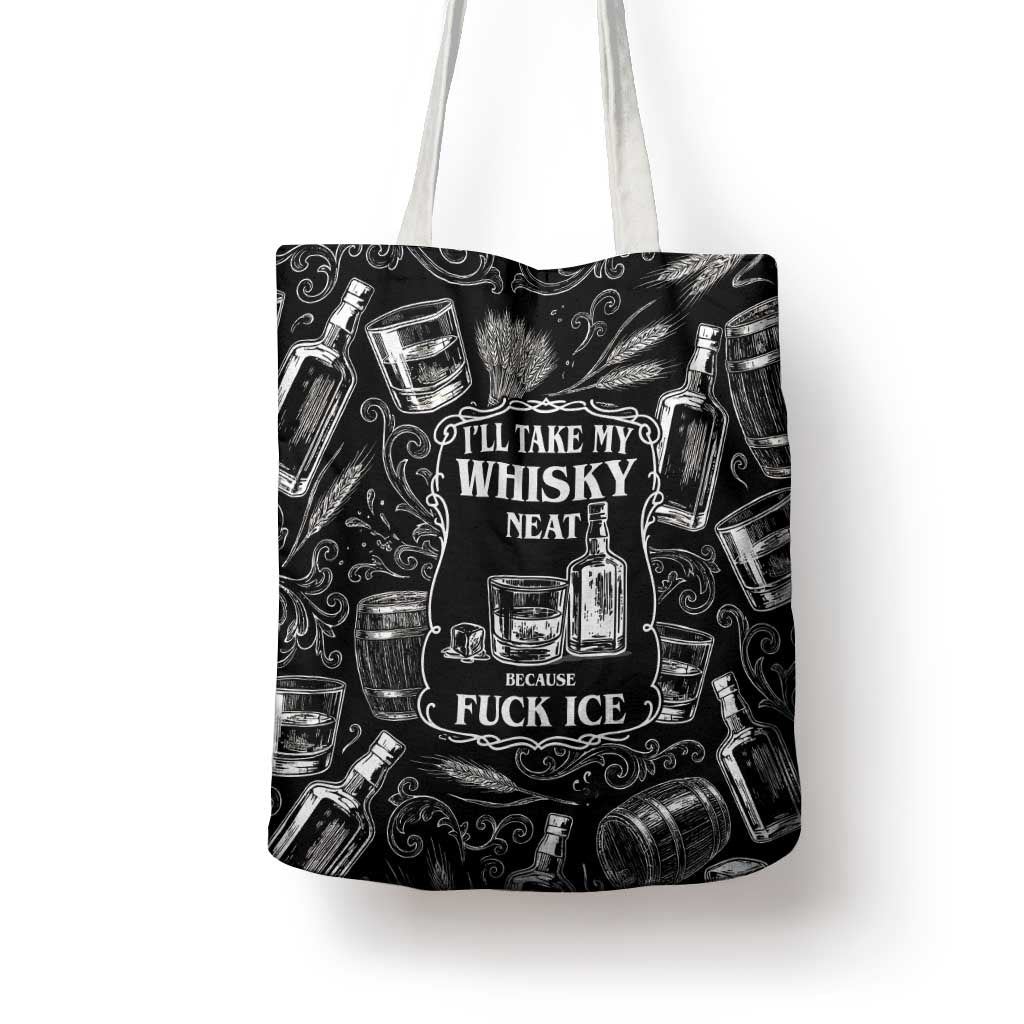 Whisky Neat Tote Bag Vintage Bold Statement Design
