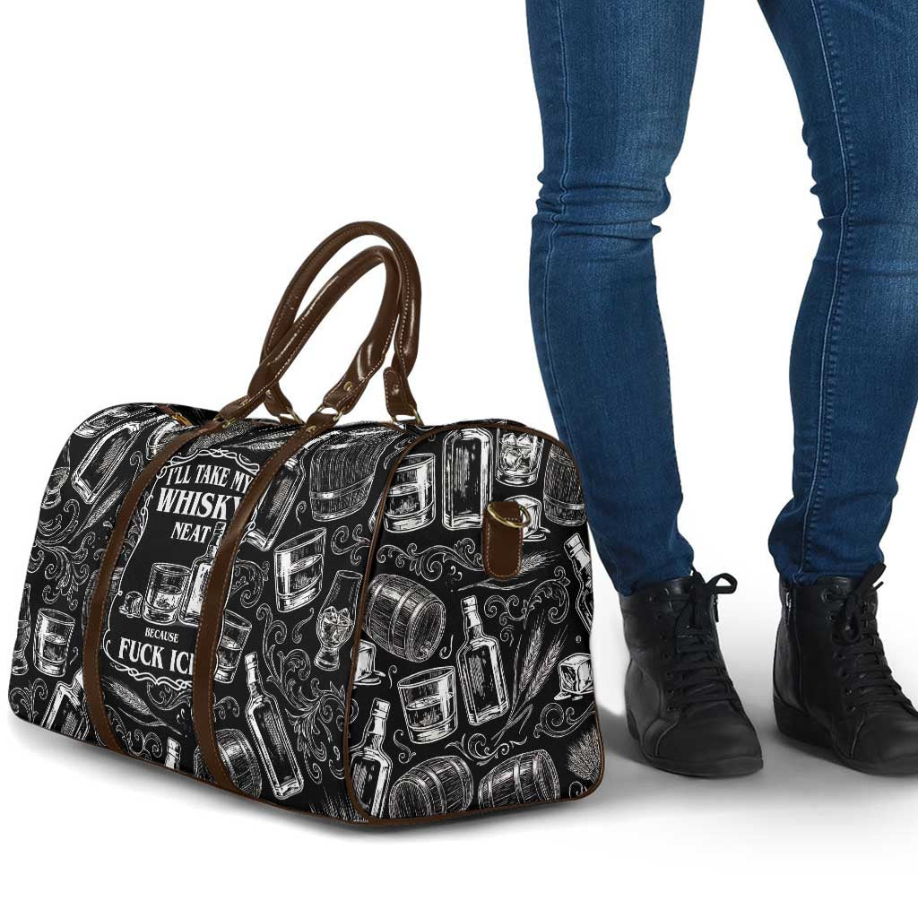 Whisky Neat Travel Bag Vintage Bold Statement Design