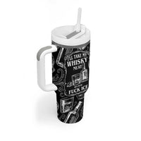 Whisky Neat Tumbler With Handle Vintage Bold Statement Design