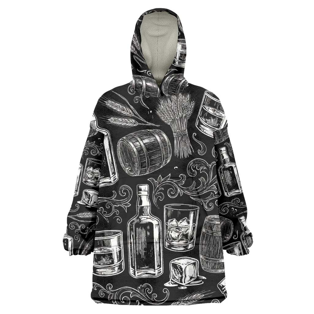 Whisky Neat Wearable Blanket Hoodie Vintage Bold Statement Design