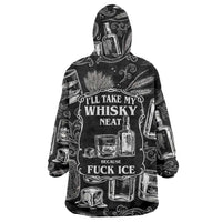 Whisky Neat Wearable Blanket Hoodie Vintage Bold Statement Design