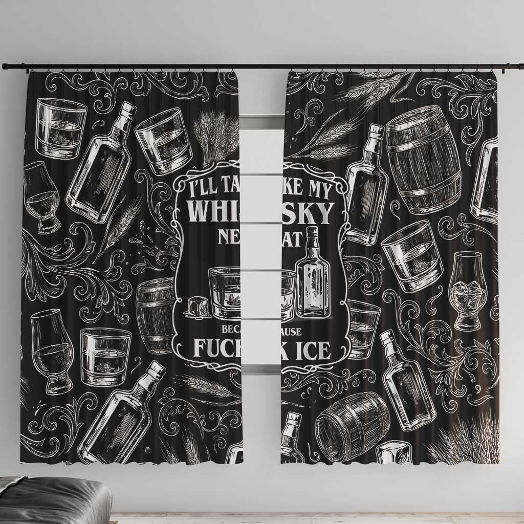 Whisky Neat Window Curtain Vintage Bold Statement Design