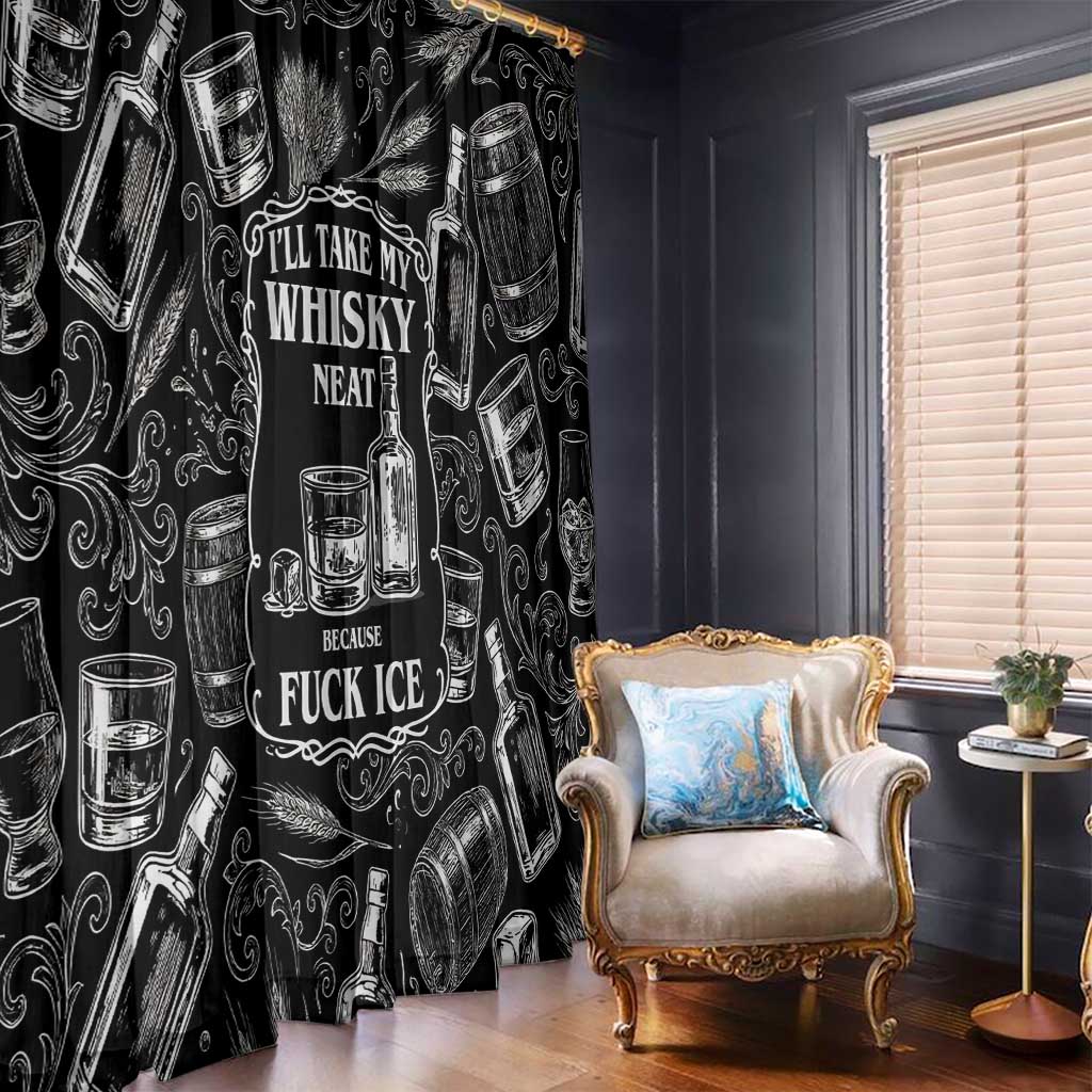 Whisky Neat Window Curtain Vintage Bold Statement Design