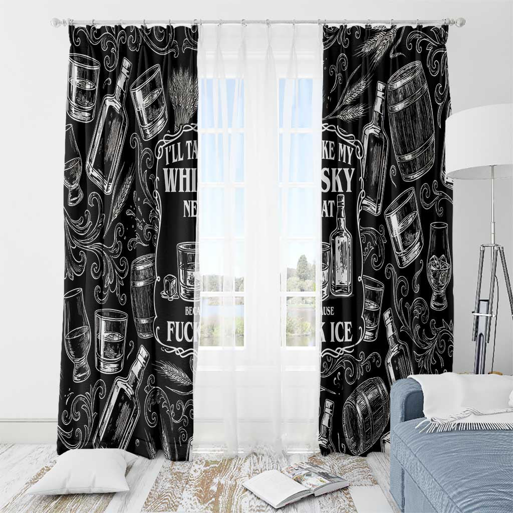 Whisky Neat Window Curtain Vintage Bold Statement Design