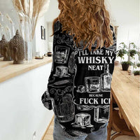 Whisky Neat Women Casual Shirt Vintage Bold Statement Design