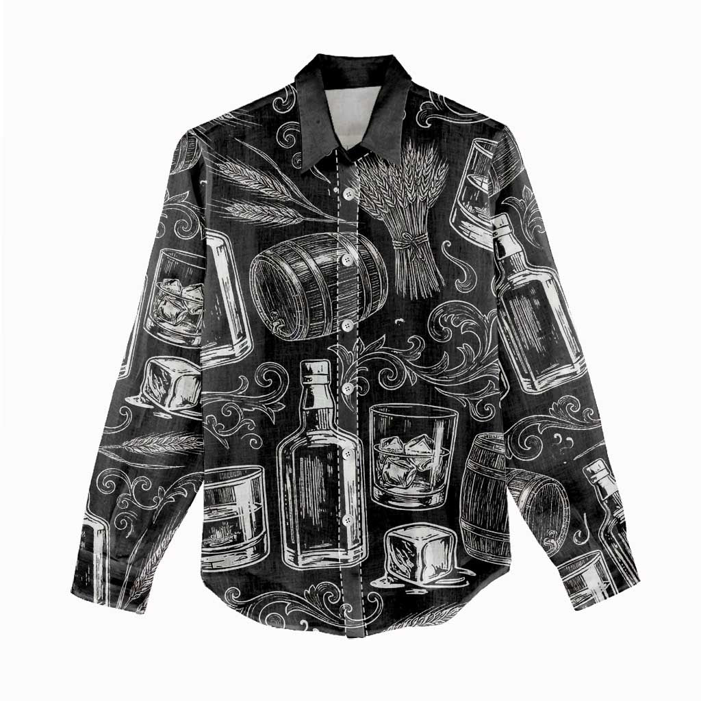 Whisky Neat Women Casual Shirt Vintage Bold Statement Design