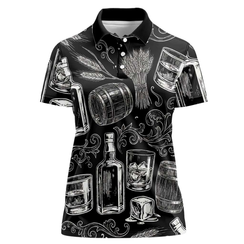 Whisky Neat Women Polo Shirt Vintage Bold Statement Design