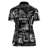 Whisky Neat Women Polo Shirt Vintage Bold Statement Design