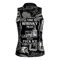 Whisky Neat Women Sleeveless Polo Shirt Vintage Bold Statement Design