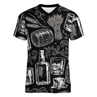 Whisky Neat Women V-Neck T-Shirt Vintage Bold Statement Design