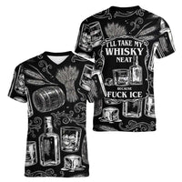 Whisky Neat Women V-Neck T-Shirt Vintage Bold Statement Design