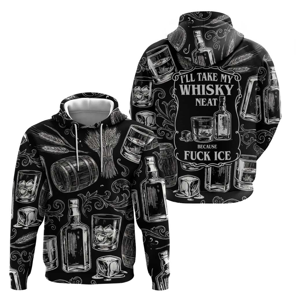 Whisky Neat Zip Hoodie Vintage Bold Statement Design