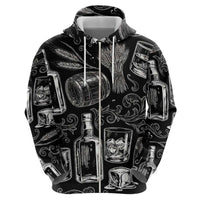 Whisky Neat Zip Hoodie Vintage Bold Statement Design