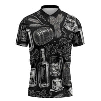 Whisky Neat Zipper Polo Shirt Vintage Bold Statement Design