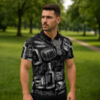 Whisky Neat Zipper Polo Shirt Vintage Bold Statement Design