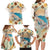 Santorini Greece Family Matching Long Sleeve Bodycon Dress and Hawaiian Shirt Sunset Village Print and Mediterranean Geometric Pattern