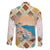 Santorini Greece Family Matching Off The Shoulder Long Sleeve Dress and Hawaiian Shirt Sunset Village Print and Mediterranean Geometric Pattern