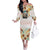 Santorini Greece Family Matching Off The Shoulder Long Sleeve Dress and Hawaiian Shirt Sunset Village Print and Mediterranean Geometric Pattern