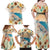 Santorini Greece Family Matching Off Shoulder Maxi Dress and Hawaiian Shirt Sunset Village Print and Mediterranean Geometric Pattern