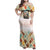 Santorini Greece Family Matching Off Shoulder Maxi Dress and Hawaiian Shirt Sunset Village Print and Mediterranean Geometric Pattern