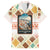 Santorini Greece Family Matching Off Shoulder Short Dress and Hawaiian Shirt Sunset Village Print and Mediterranean Geometric Pattern