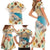 Santorini Greece Family Matching Short Sleeve Bodycon Dress and Hawaiian Shirt Sunset Village Print and Mediterranean Geometric Pattern