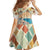 Santorini Greece Family Matching Summer Maxi Dress and Hawaiian Shirt Sunset Village Print and Mediterranean Geometric Pattern