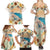 Santorini Greece Family Matching Summer Maxi Dress and Hawaiian Shirt Sunset Village Print and Mediterranean Geometric Pattern