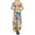 Santorini Greece Family Matching Summer Maxi Dress and Hawaiian Shirt Sunset Village Print and Mediterranean Geometric Pattern