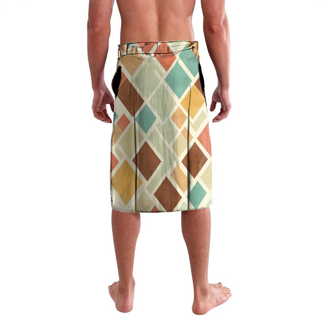 Santorini Greece Lavalava Sunset Village Print and Mediterranean Geometric Pattern