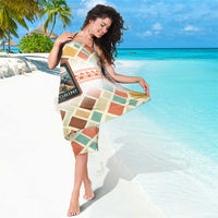 Santorini Greece Sarong Sunset Village Print and Mediterranean Geometric Pattern