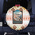 Santorini Greece Spare Tire Cover Sunset Village Print and Mediterranean Geometric Pattern